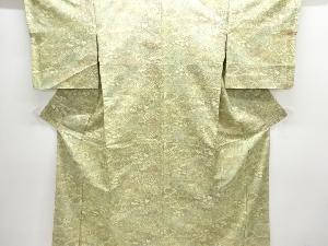 扇に花・鳥模様本場大島紬着物(染)